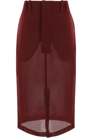 Saint Laurent Pennkjol i siden och crêpe