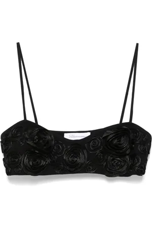 BLUMARINE Kort linne med blommig applikation