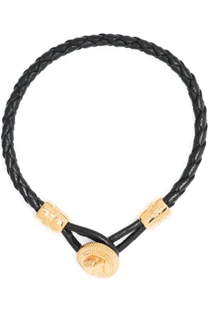VERSACE Medusa Biggie flätat läderarmband