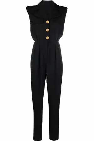 Balmain ärmlös jumpsuit med logotypknapp