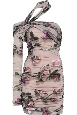 BLUMARINE Blommig miniklänning med halterneck