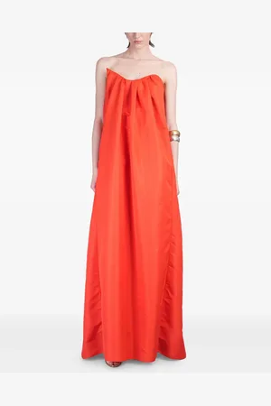 DEL CORE Draped bustier maxi dress
