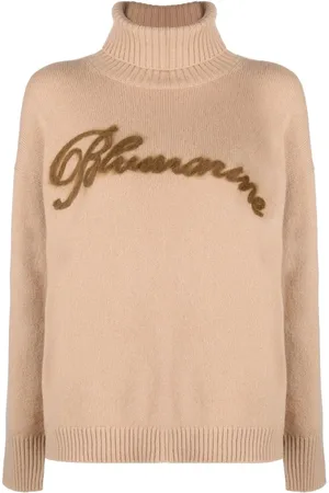 BLUMARINE Intarsiastickad tröja med logotyp