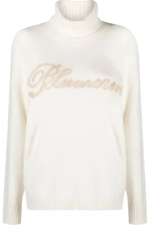 BLUMARINE Tröja med rullkrage och logotyp