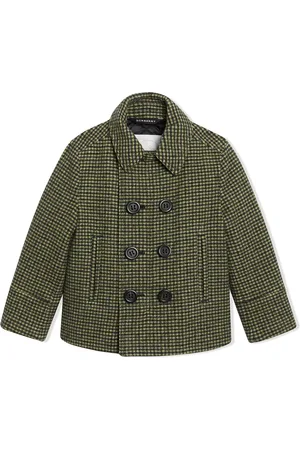 Burberry Rutig skräddad kappa i ullblandning