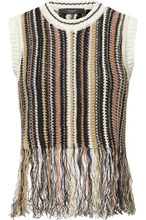 Max Mara Stickad topp med fransar