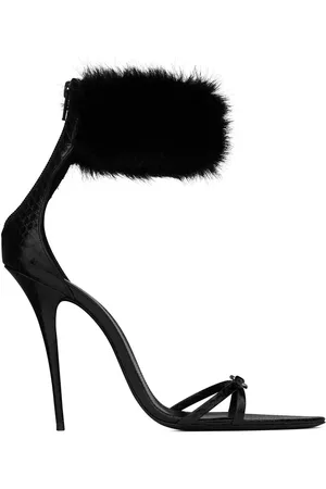 Saint Laurent Gippy sandaler med pälskant 110 mm