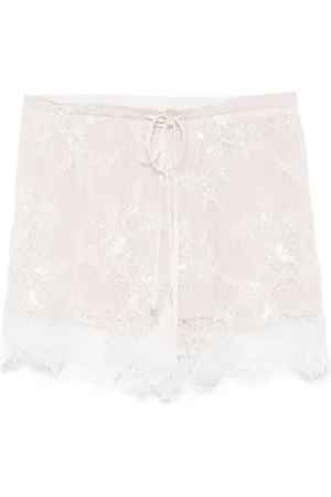 BLUMARINE Shorts med broderad spets