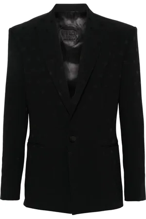 Balmain Enkelknäppt blazer med stjärntryck