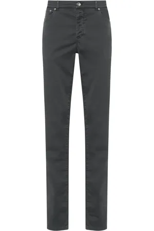 Brunello Cucinelli Raka byxor med broderad logotyp