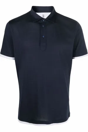 Brunello Cucinelli Pikétröja i siden och bomull