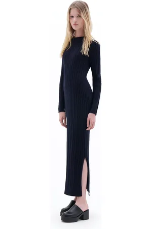 Premium Slinky Long Sleeve Midi Dress