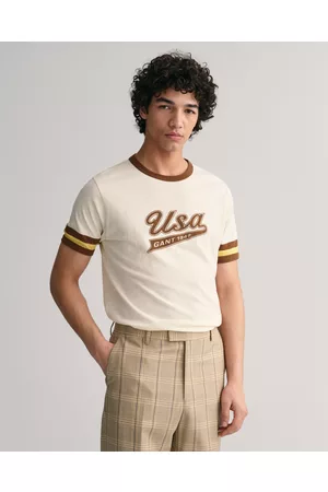 GANT Man T-shirts - Herr USA T-shirt med randiga ärmar (L)