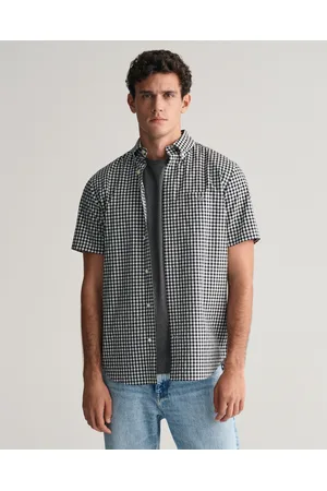 GANT Herr Regular fit ginghamvävd kortärmad poplinskjorta (S)