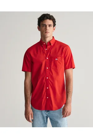GANT Herr Regular fit kortärmad poplinskjorta (M)