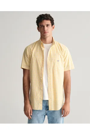 GANT Herr Regular fit ginghamvävd kortärmad poplinskjorta (S)