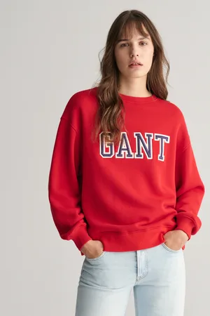 GANT Dam Logo rundhalsad sweatshirt (M)