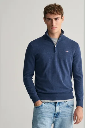 GANT Herr Classic bomullströja med halv dragkedja (XS)