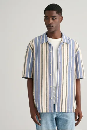 GANT Herr Relaxed fit bredrandig kortärmad skjorta (XS)