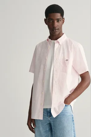 GANT Herr Regular fit ginghamvävd kortärmad poplinskjorta (S)