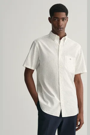GANT Herr Regular fit småprickig kortärmad skjorta (S)