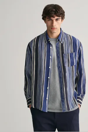 GANT Herr Relaxed fit mönstrad sidenskjorta (S)