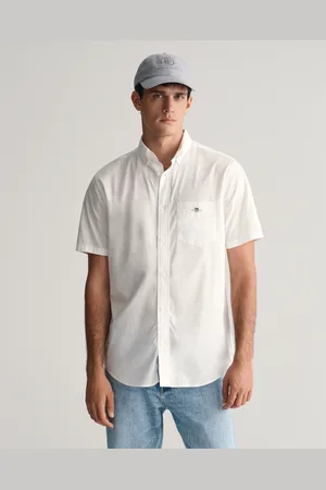 GANT Herr Regular fit kortärmad poplinskjorta (S)