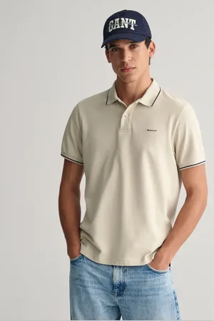 GANT Herr Pikétröja med kontrastfärgade kanter (XL)