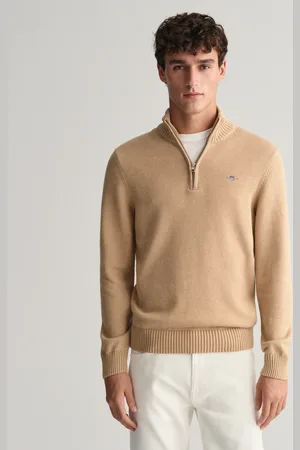 GANT Herr Casual bomullströja med halv dragkedja (S)
