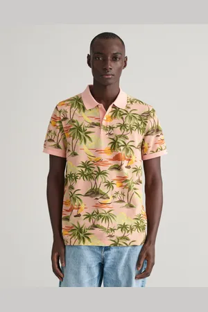 GANT Herr Pikétröja med hawaiimönster (S)
