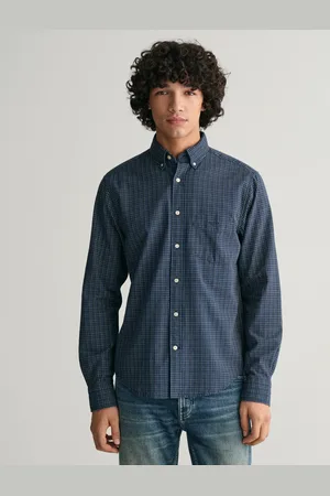 GANT Herr Regular fit Archive rutig oxfordskjorta (M)