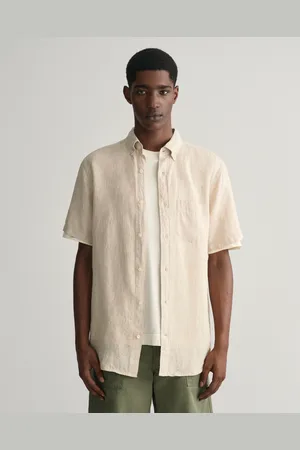 GANT Herr Regular fit kortärmad linneskjorta (S)