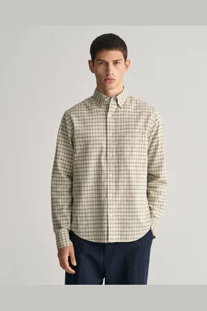 GANT Herr Regular fit Archive rutig oxfordskjorta (S)