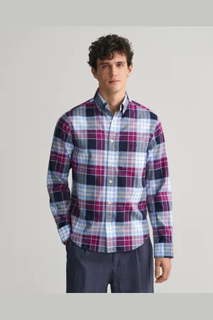 GANT Herr Regular fit Archive rutig oxfordskjorta (S)