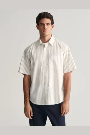 GANT Herr Relaxed fit Heritage randig kortärmad poplinskjorta (M)