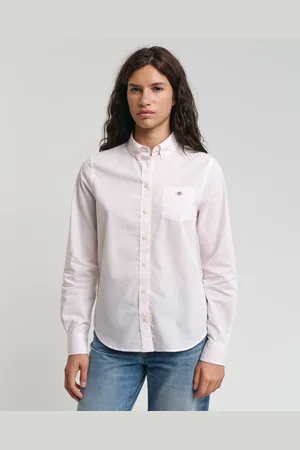 GANT Dam Basic Regular fit randig poplinskjorta (34)