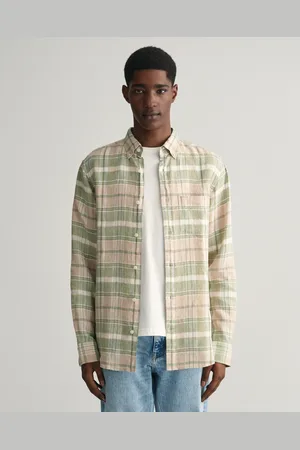 GANT Herr Regular fit madrasrutig linneskjorta (S)