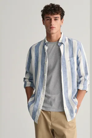 GANT Herr Regular fit bredrandig linneskjorta (S)