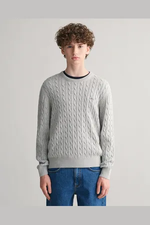 GANT Teens Teens Shield kabelstickad bomullströja med rund hals (134/140)
