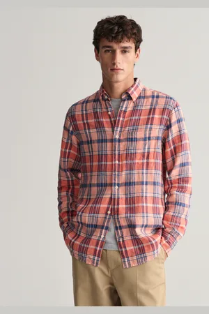 GANT Herr Regular fit madrasrutig linneskjorta (S)