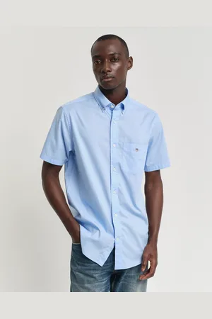 GANT Herr Basic Regular fit Archive Shield kortärmad poplinskjorta (M)