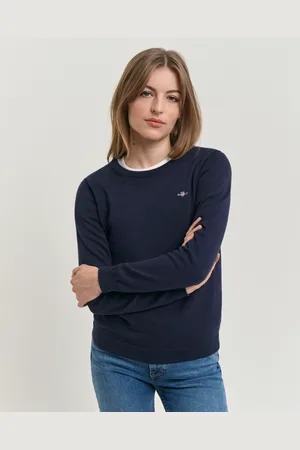 GANT Dam Basic rundhalsad bomullströja (XS)