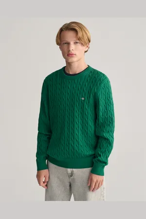 GANT Teens Teens Shield kabelstickad bomullströja med rund hals (134/140)