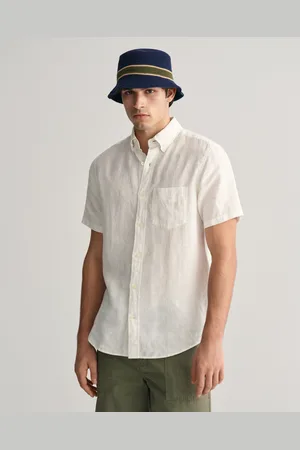 GANT Herr Regular fit kortärmad linneskjorta (S)