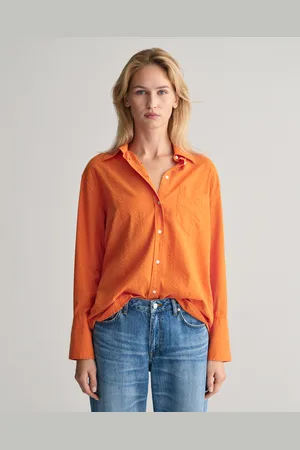 GANT Dam Relaxed fit randig skjorta i bäckebölja (32)