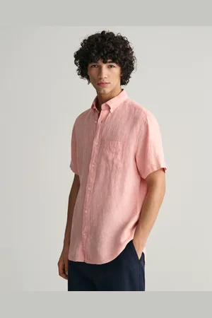 GANT Herr Regular fit kortärmad linneskjorta (S)