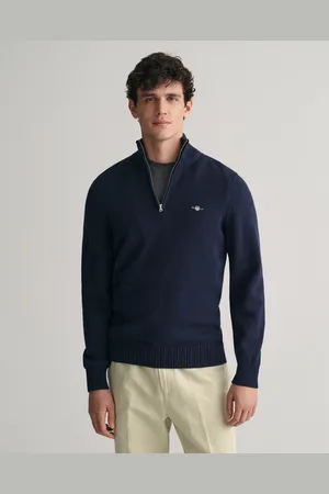 GANT Herr Casual bomullströja med halv dragkedja (S)