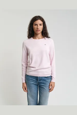 GANT Dam Basic rundhalsad bomullströja (XS)