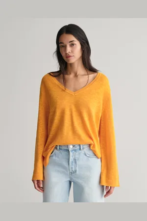 GANT Dam Linen Blend V-Neck Sweater (S)