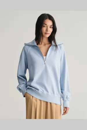GANT Dam Sunfaded Sweatshirt med halv dragkedja (XXS)